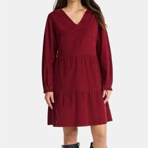 Time and Tru Burgundy Long Sleeve Dress